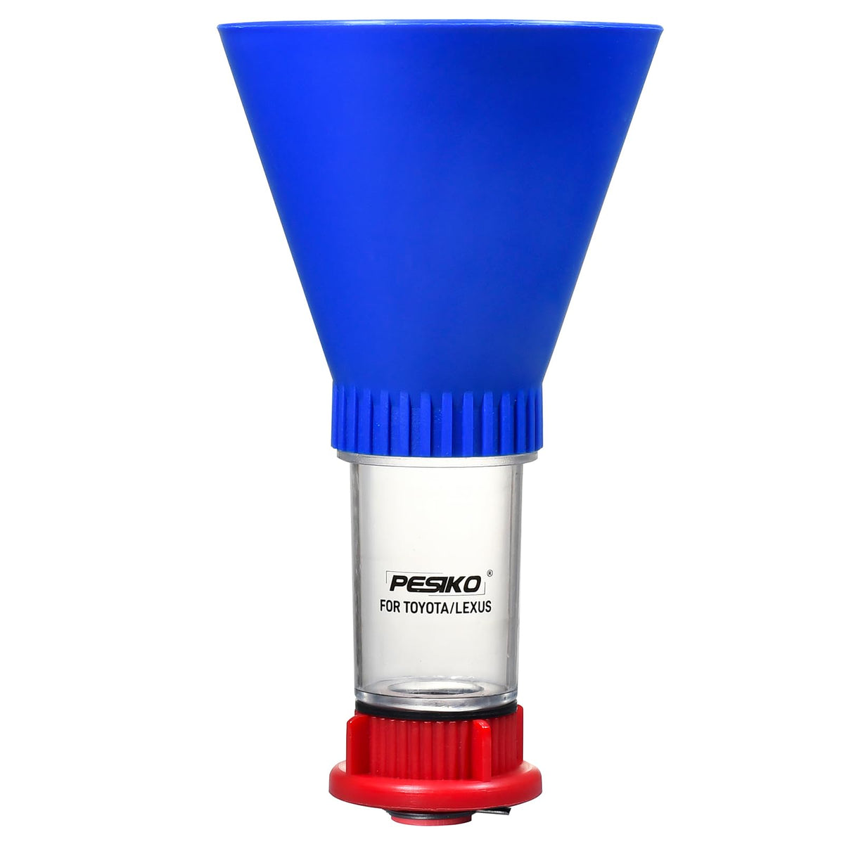 PESIKO threaded funnel front view showing secure fit and clean pouring