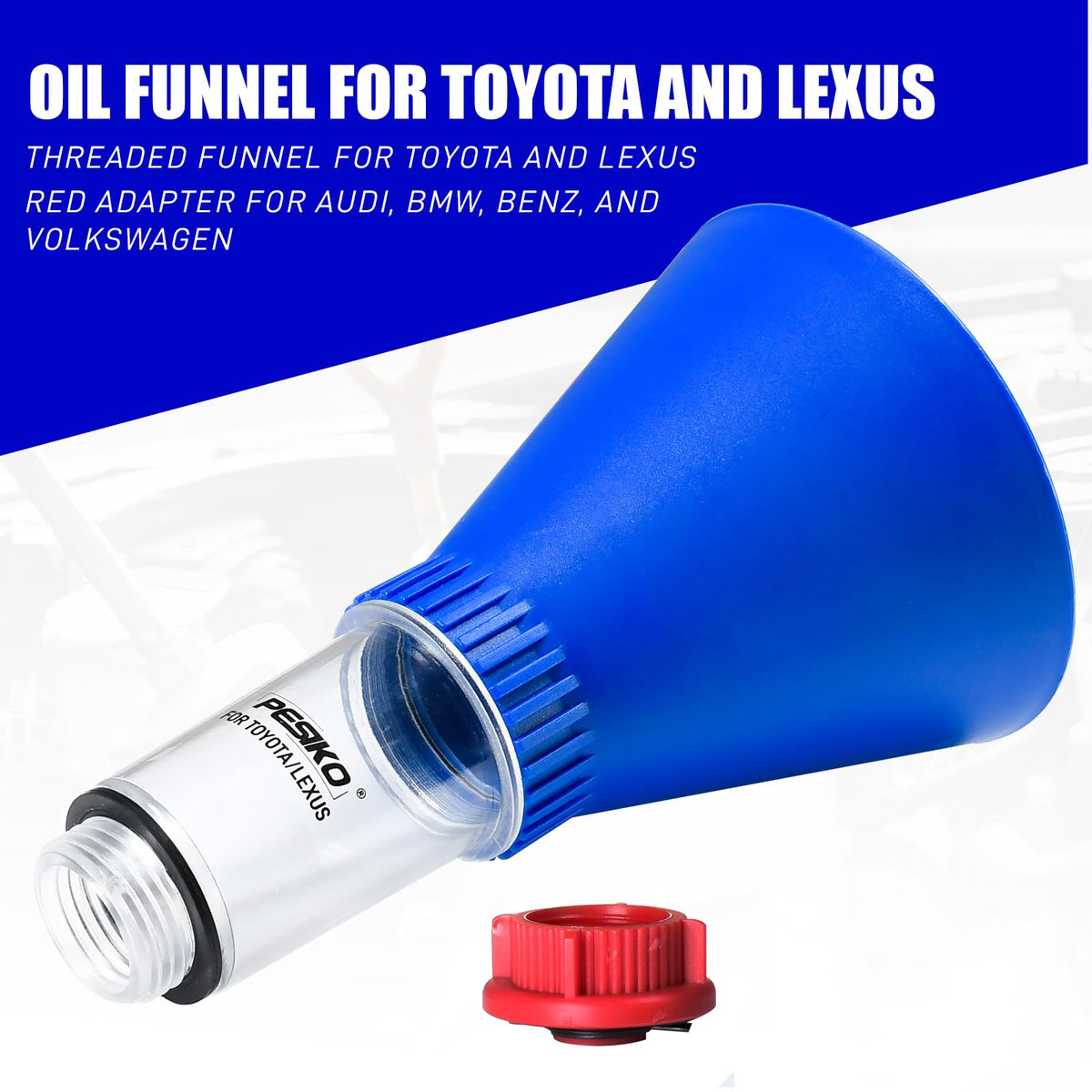 PESIKO transparent tube close-up showing oil flow visibility benefit