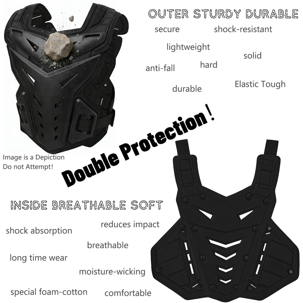 PETA vest beside helmet for scale to convey compact, lightweight design