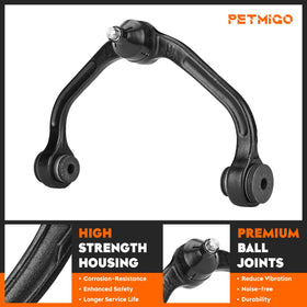 PetMigo passenger side control arm closeup showing pre-installed ball joint for easier installation