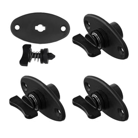 PEUTIER front view of black windshield fastener showing shape and fit benefit