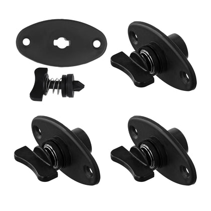 PEUTIER front view of black windshield fastener showing shape and fit benefit