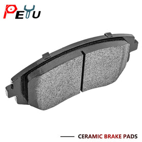 PEYU front pad installed on rotor demonstrating proper fit and improved stopping control
