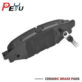 PEYU rear pad mounted in caliper showing correct alignment and smoother braking feel