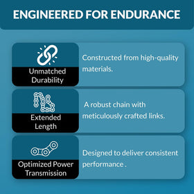 PGN 420 chain next to ruler showing scale for accurate sizing benefit