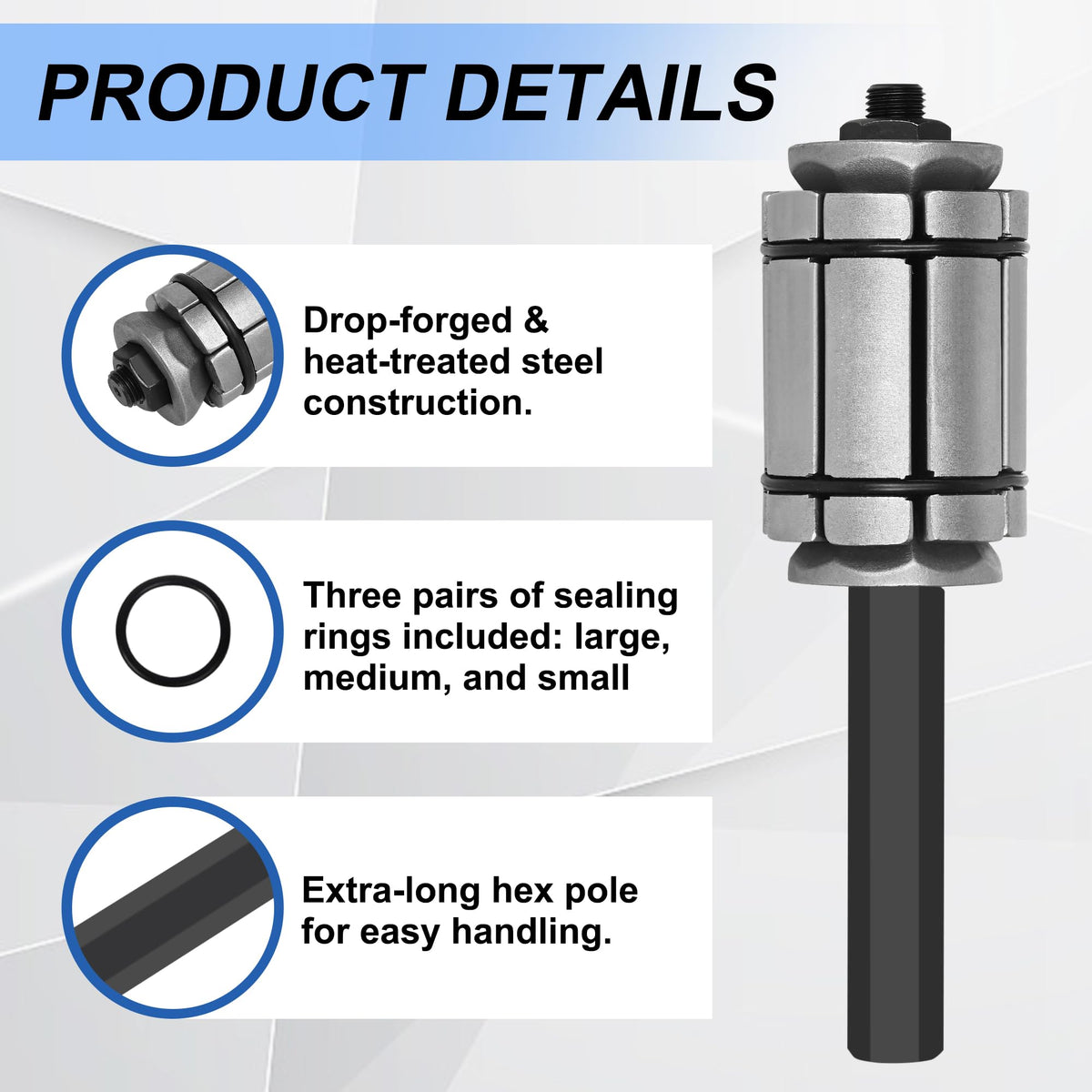 PHATRIP expander inserted in tailpipe demonstrating quick reshaping and clamp prep