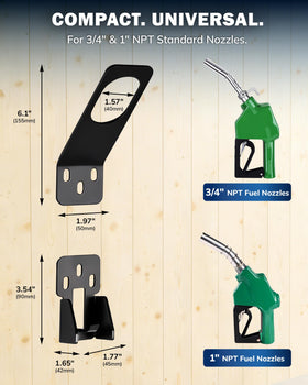 PHATRIP holder next to a tape measure showing compact footprint and space savings