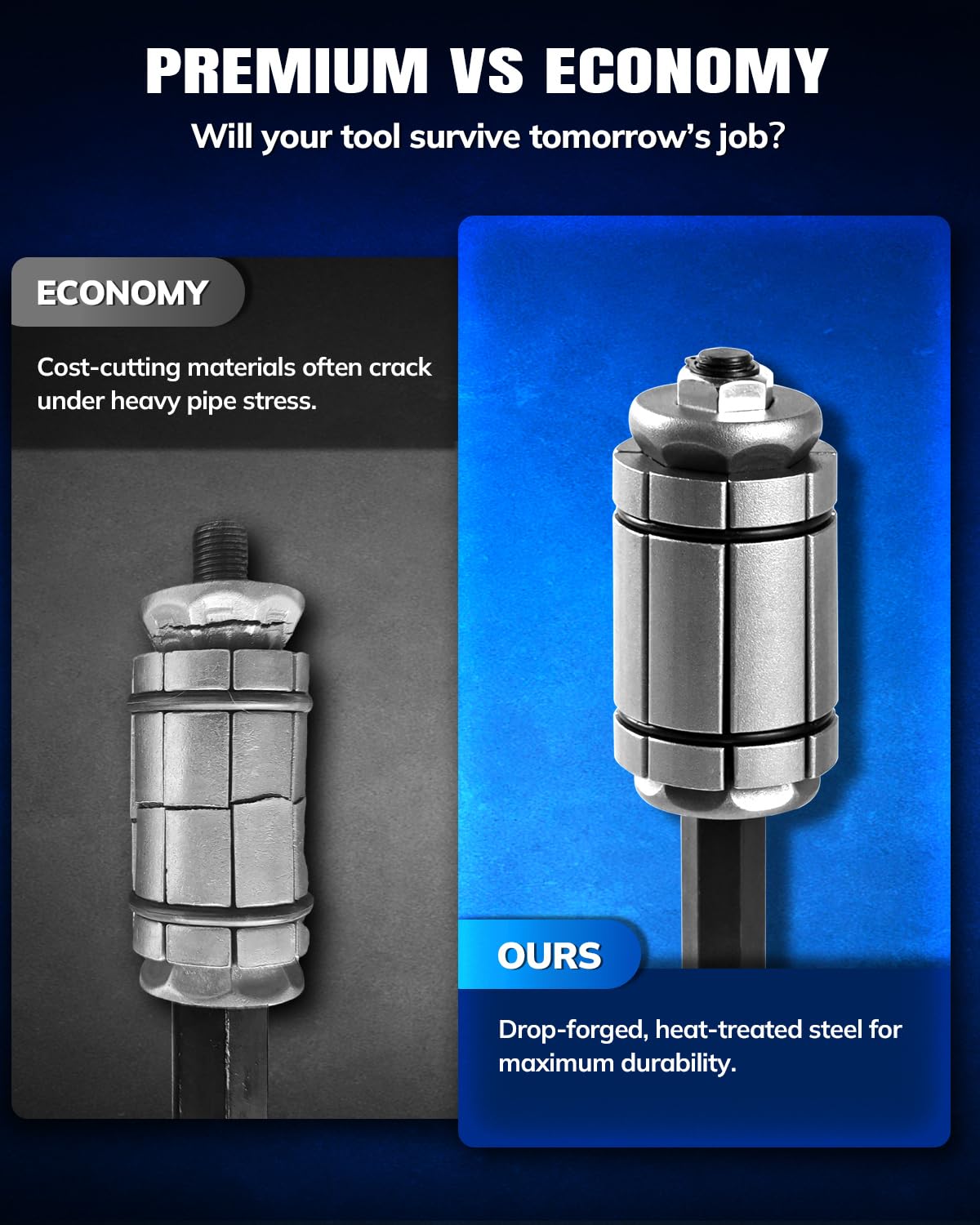 PHATRIP expander inserted in tailpipe demonstrating easy on-vehicle use and reshape