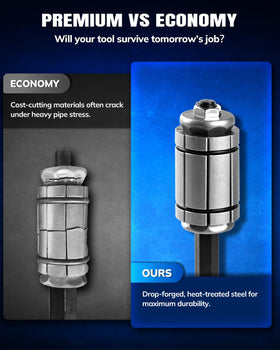 PHATRIP expander inserted in tailpipe demonstrating easy on-vehicle use and reshape