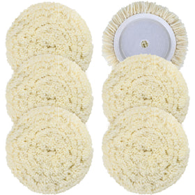 phepetroll front view of six 7-inch wool pads showcasing packaging and quantity benefit