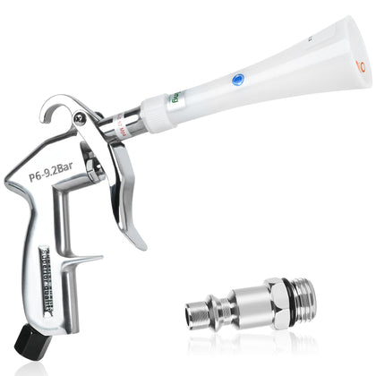 phepetroll front view of the air blow gun showing durable aluminum body and nozzle, fast cleaning benefit