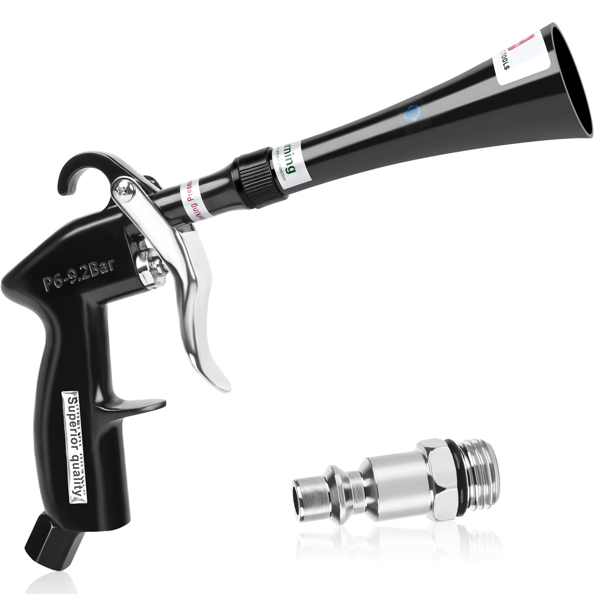 phepetroll front view showing compact aluminum body and tapered nozzle for focused cleaning