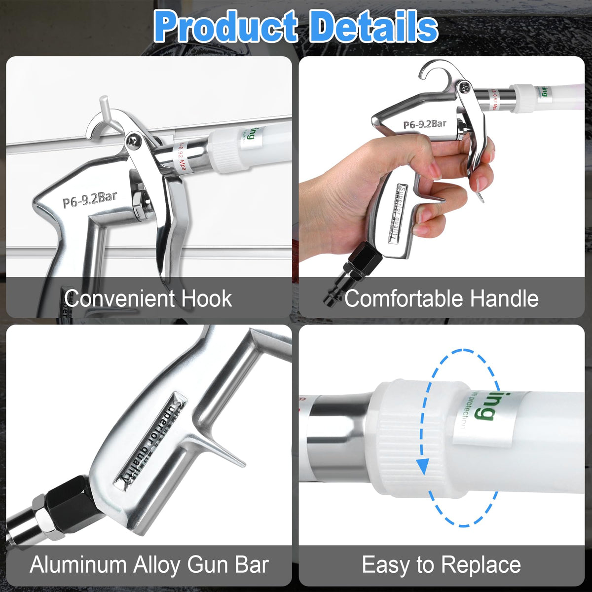 phepetroll ergonomic handle and hanging hook for comfortable grip and tidy storage