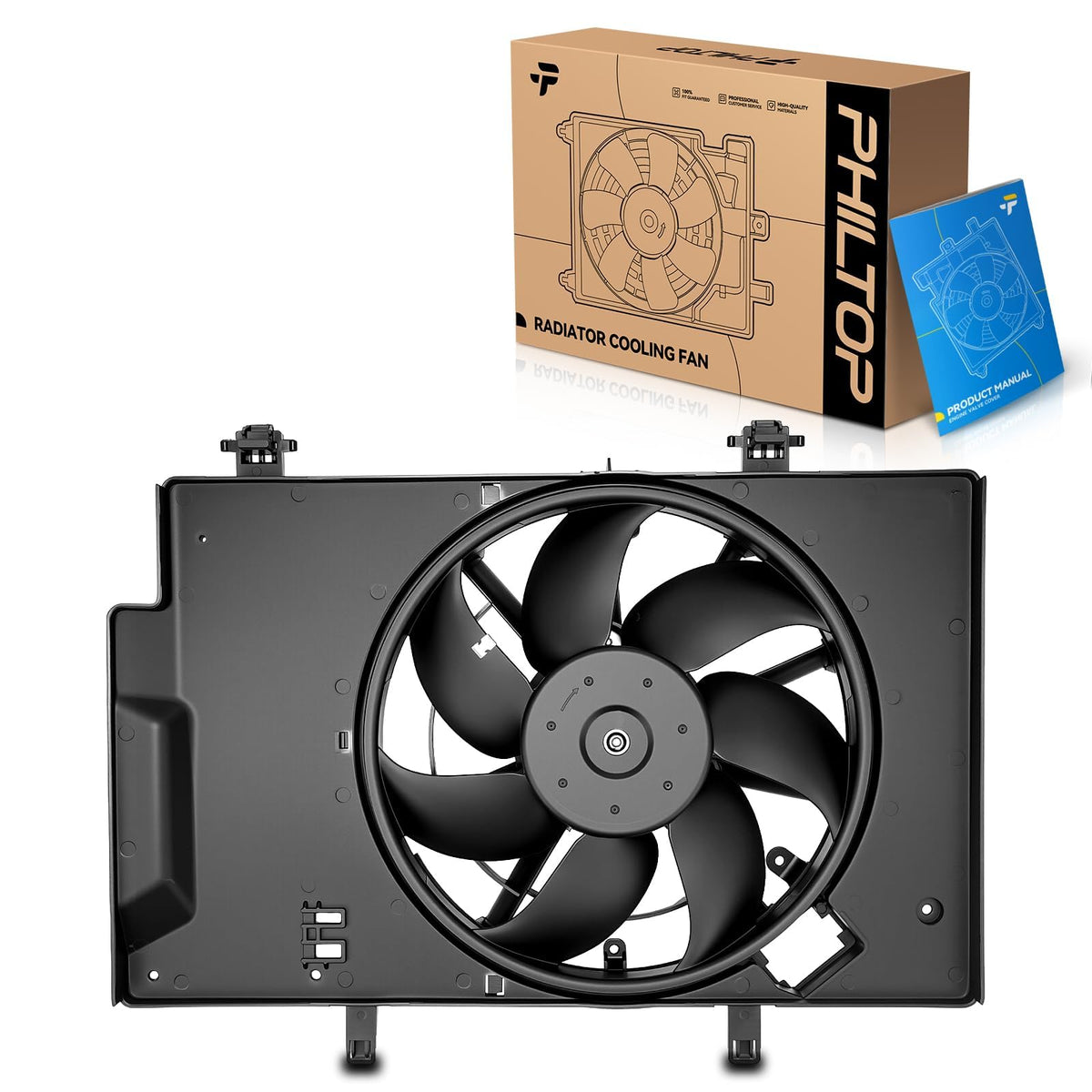 PHILTOP front view of fan assembly showing full fit and airflow benefit