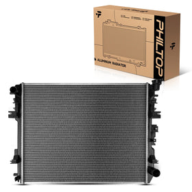 PHILTOP CU13129 front view showing full radiator assembly and direct-fit mounting benefit