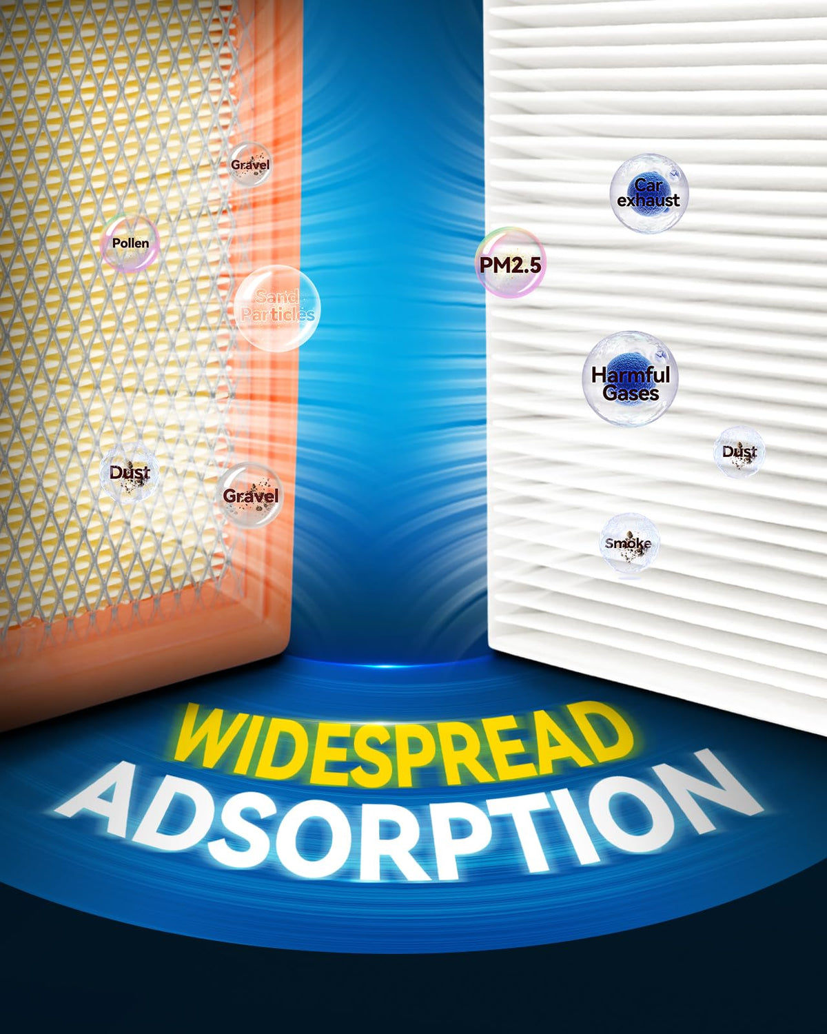 PHILTOP engine filter media close-up highlighting dust-trapping efficiency