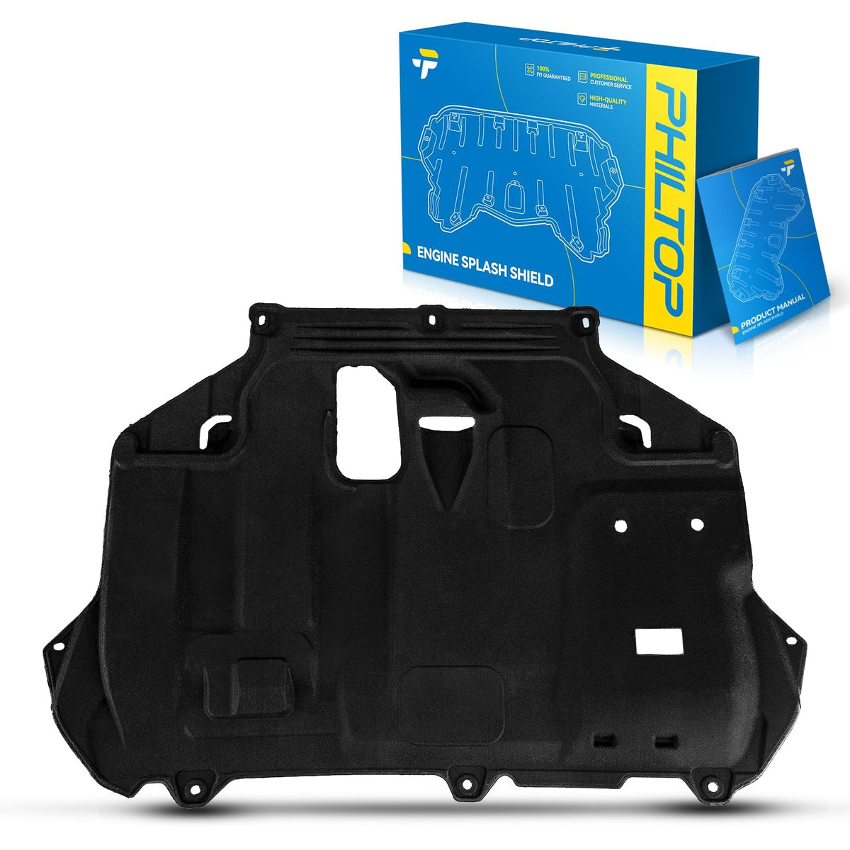 PHILTOP front view of splash shield showing OEM fit and secure protection