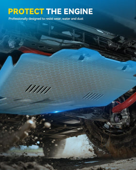 PHILTOP front angle under engine demonstrating coverage and debris shielding