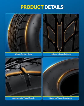 PHILTOP tire mounted on a golf cart, demonstrates on-vehicle fit and stability