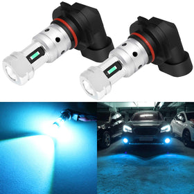 PHINLION H10 front packaging showing two ice-blue LED fog bulbs and benefits