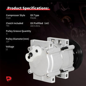 PHOBOOS compressor clutch close-up showing electrical connector and quick engagement benefit