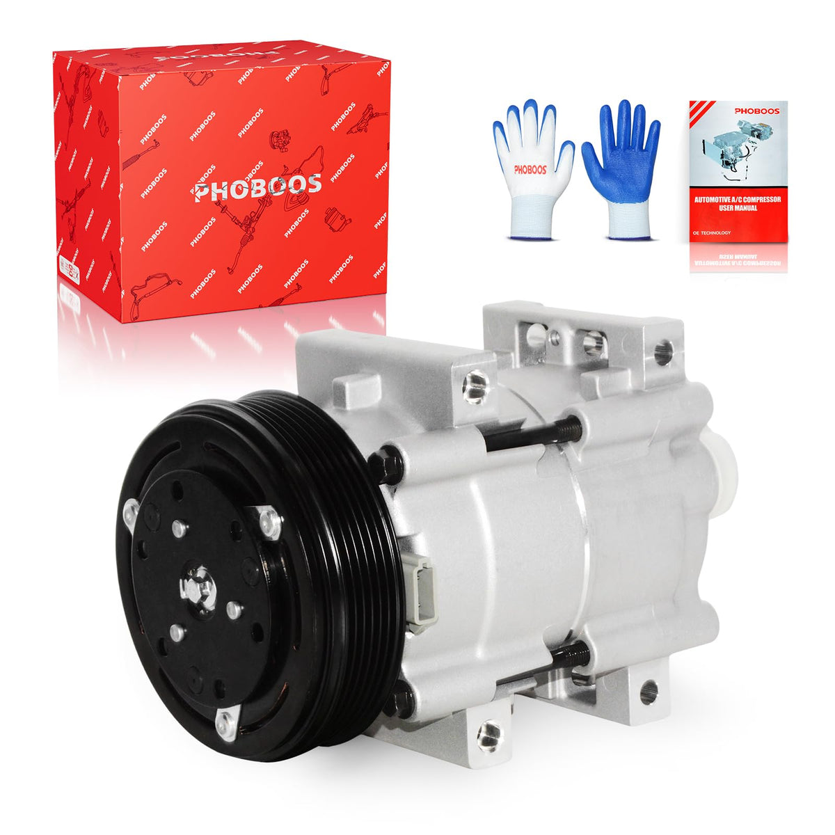 PHOBOOS compressor front view showing fitment and ready-to-install benefit