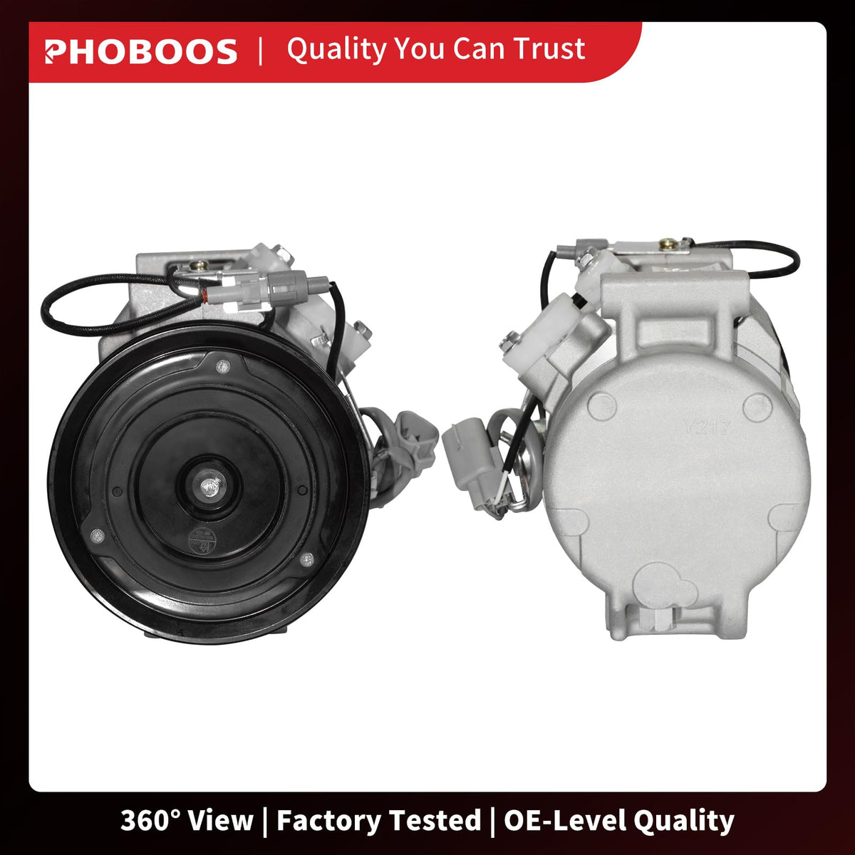 PHOBOOS compressor next to ruler demonstrating accurate size and fitment