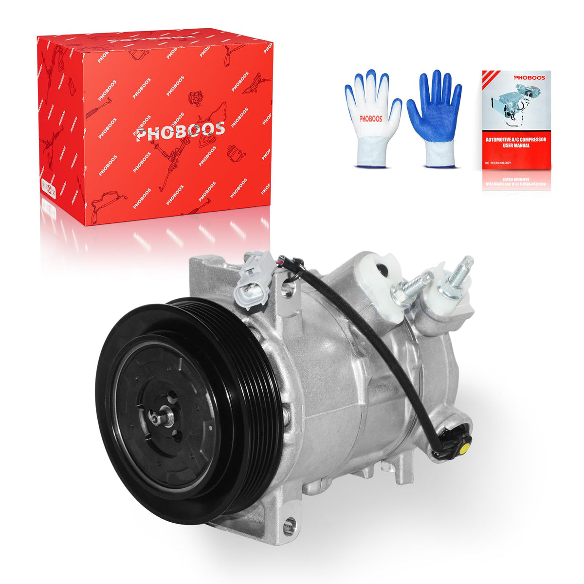 PHOBOOS front view of compressor showing bolt-on fit and quick replacement benefit