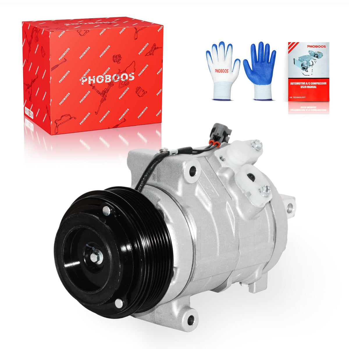 PHOBOOS compressor front view showing full assembly and quick visual fit confirmation