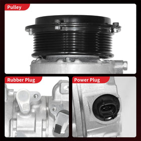 PHOBOOS compressor staged in garage showing professional-ready replacement part