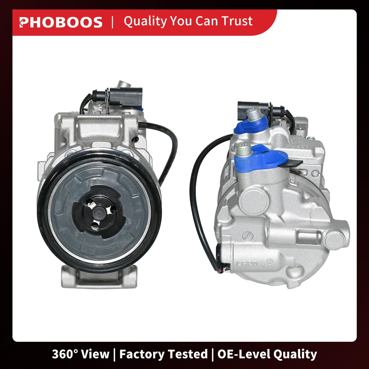 PHOBOOS packaging box with protective padding, protects part during shipping