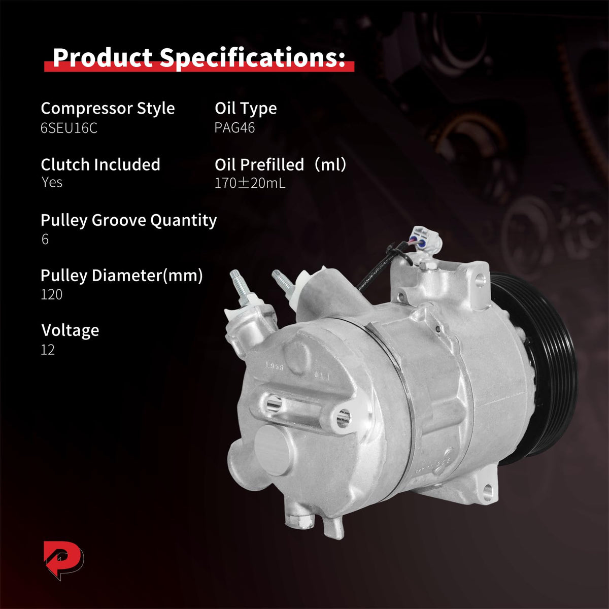 PHOBOOS pulley side showing 6-groove design for secure belt alignment