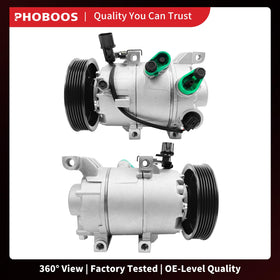 PHOBOOS compressor next to ruler showing accurate pulley diameter and scale