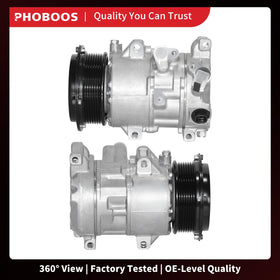 PHOBOOS compressor next to ruler showing accurate 110mm pulley scale