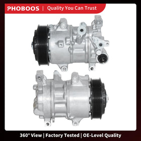 PHOBOOS compressor spec label close-up confirming part numbers and compatibility