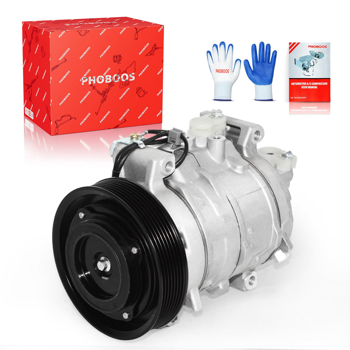 PHOBOOS front assembly showing compressor face and mounting, improves fit accuracy
