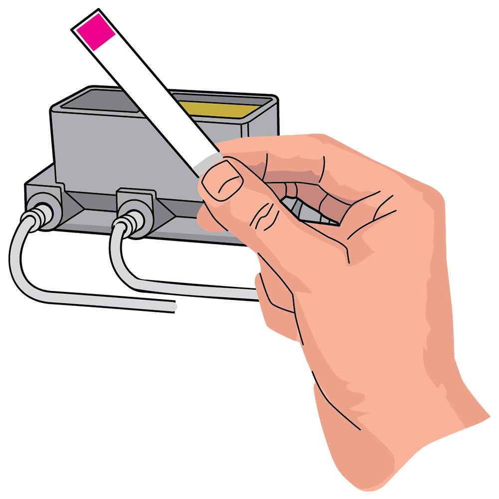 Technician dipping a BrakeStrip into brake fluid, Phoenix Systems provides reliable proof