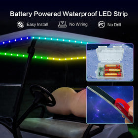 Phosfera close-up of LED strip texture showing sealed silicone for weather resistance