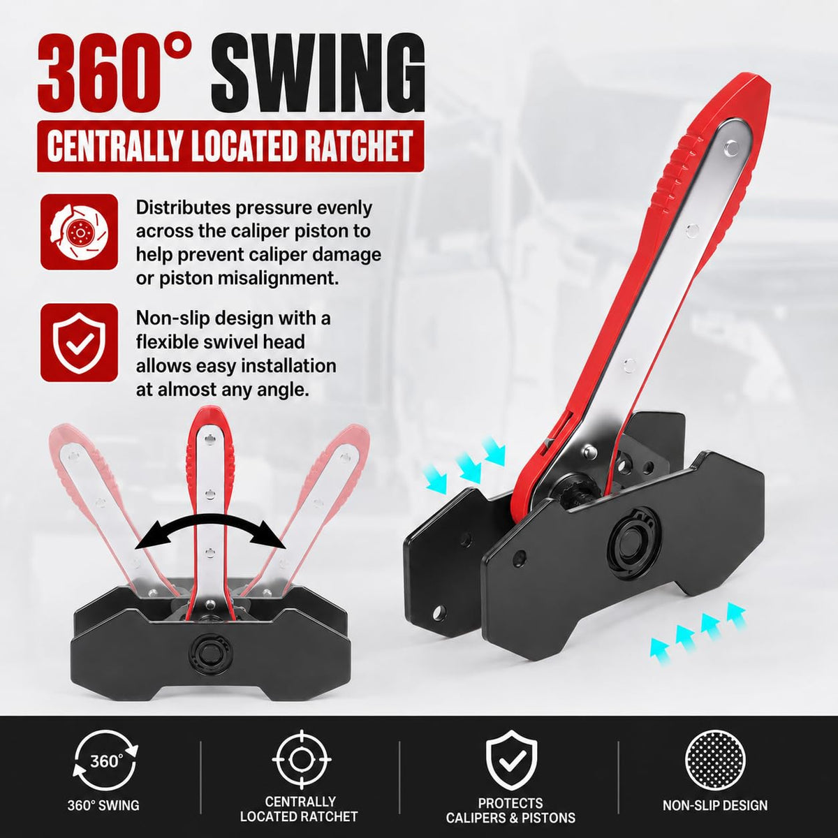 PHYRLRDOW dual stabilizing hooks with rubber tips protecting vehicle surfaces