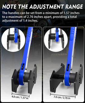 PHYRLRDOW dual hooks with rubber tips securing caliper components and protecting vehicle finish