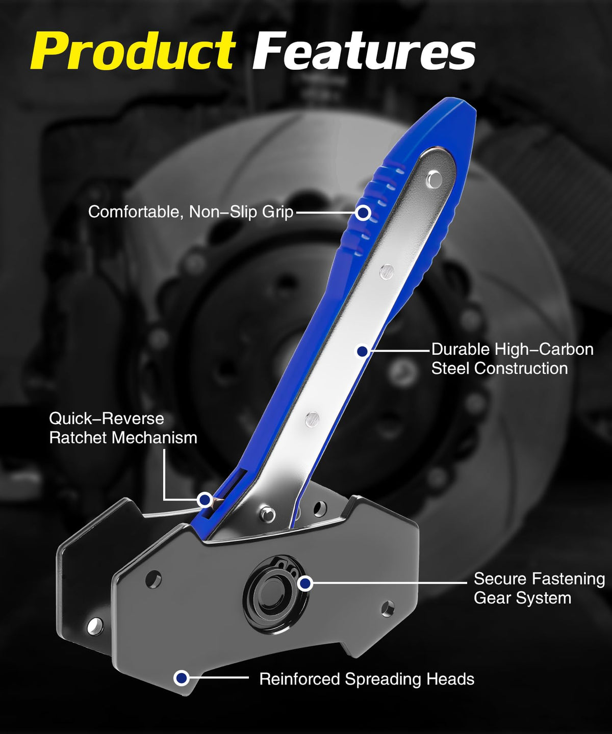 PHYRLRDOW small steel plate closeup for narrow calipers offering precise piston alignment