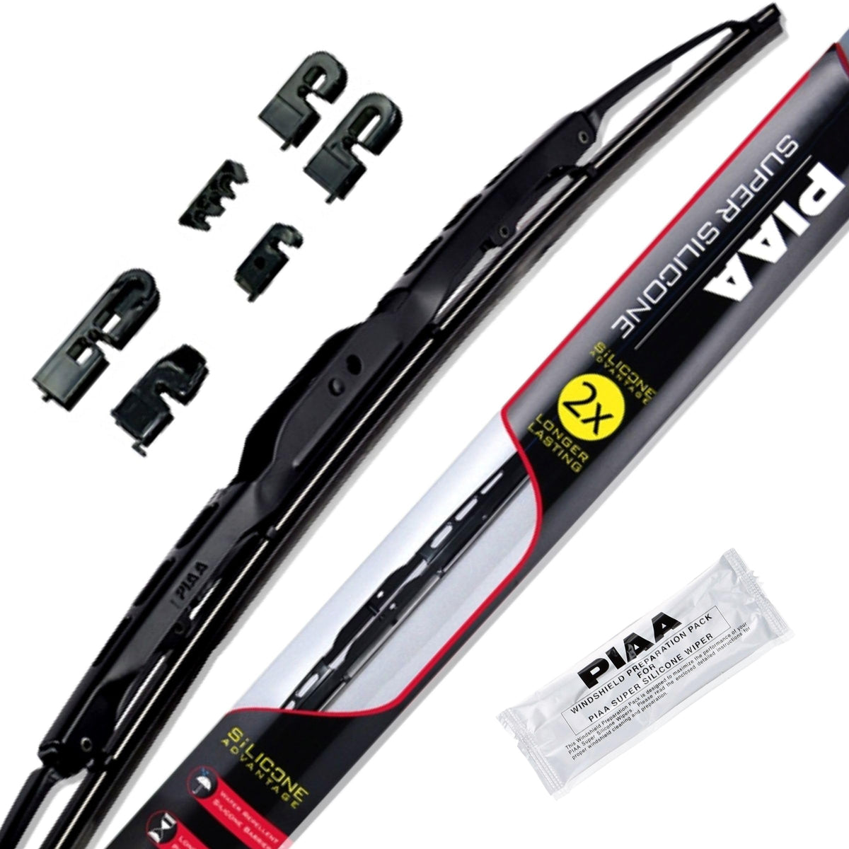 PIAA front packaging showing product and model, highlights durability