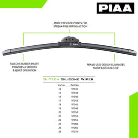 Piaa blade wiping rain with beading for clearer visibility