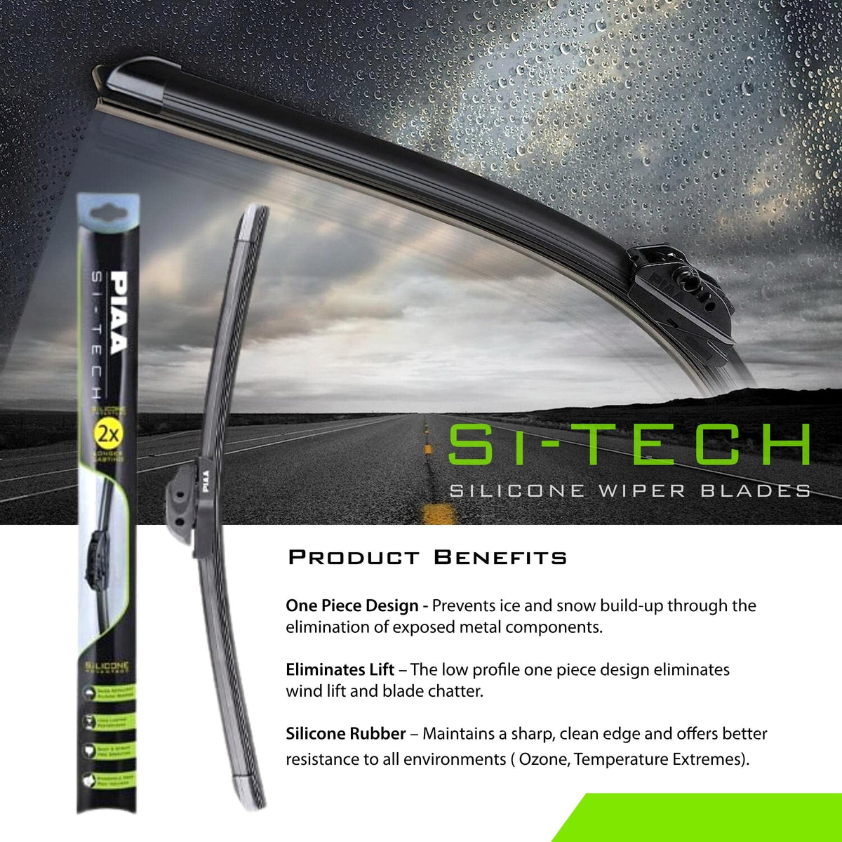 Piaa silicone edge close-up highlighting water-repellent coating