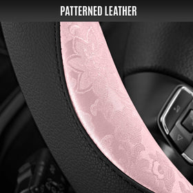 PIC AUTO detailed shot of black patchwork stitching showing durable construction