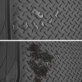 PIC AUTO close-up of deep ridges and channels capturing liquid and debris
