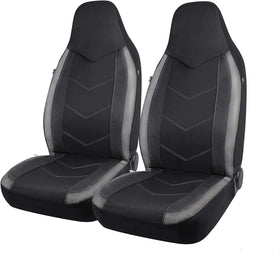 PIC AUTO front view gray seat cover showing full protection and sporty style