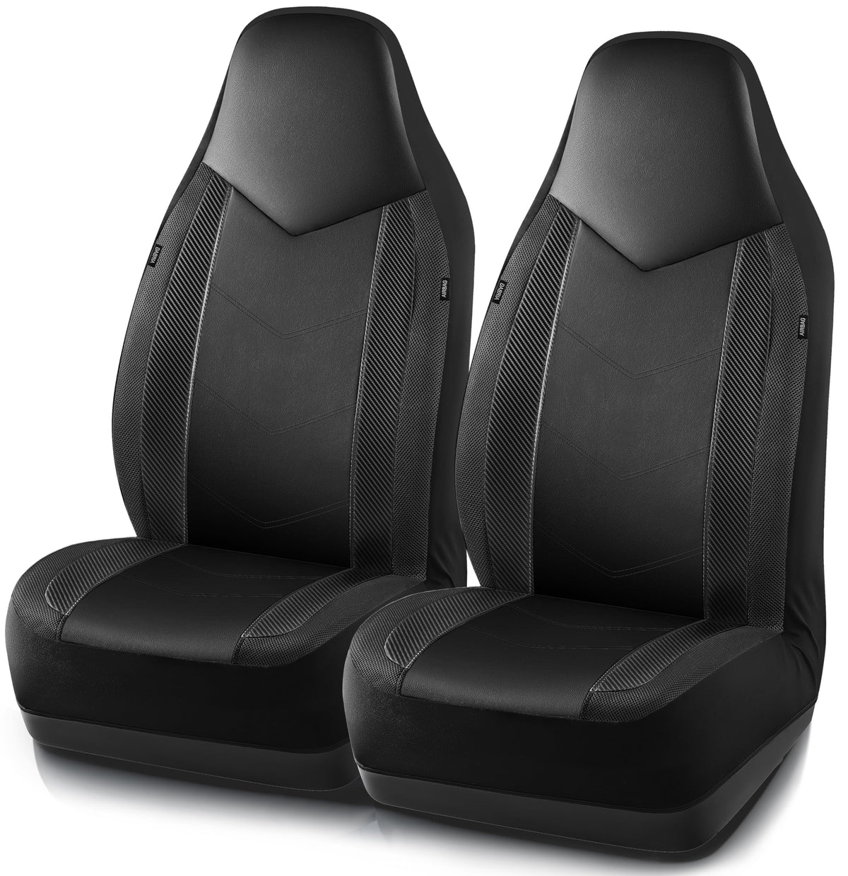 PIC AUTO front view showing complete black seat covers protecting interior