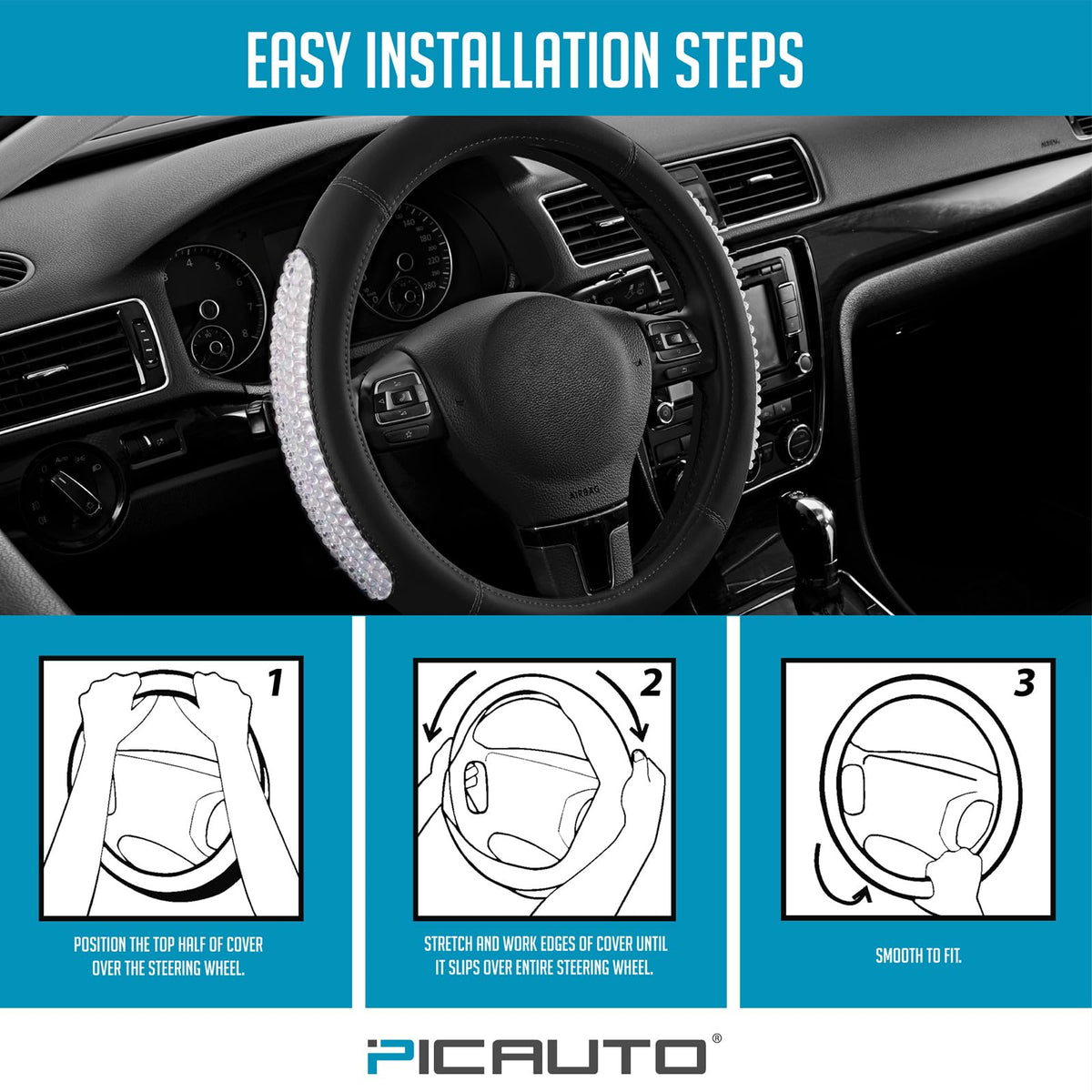 PIC AUTO label and stitching detail demonstrating long-lasting construction