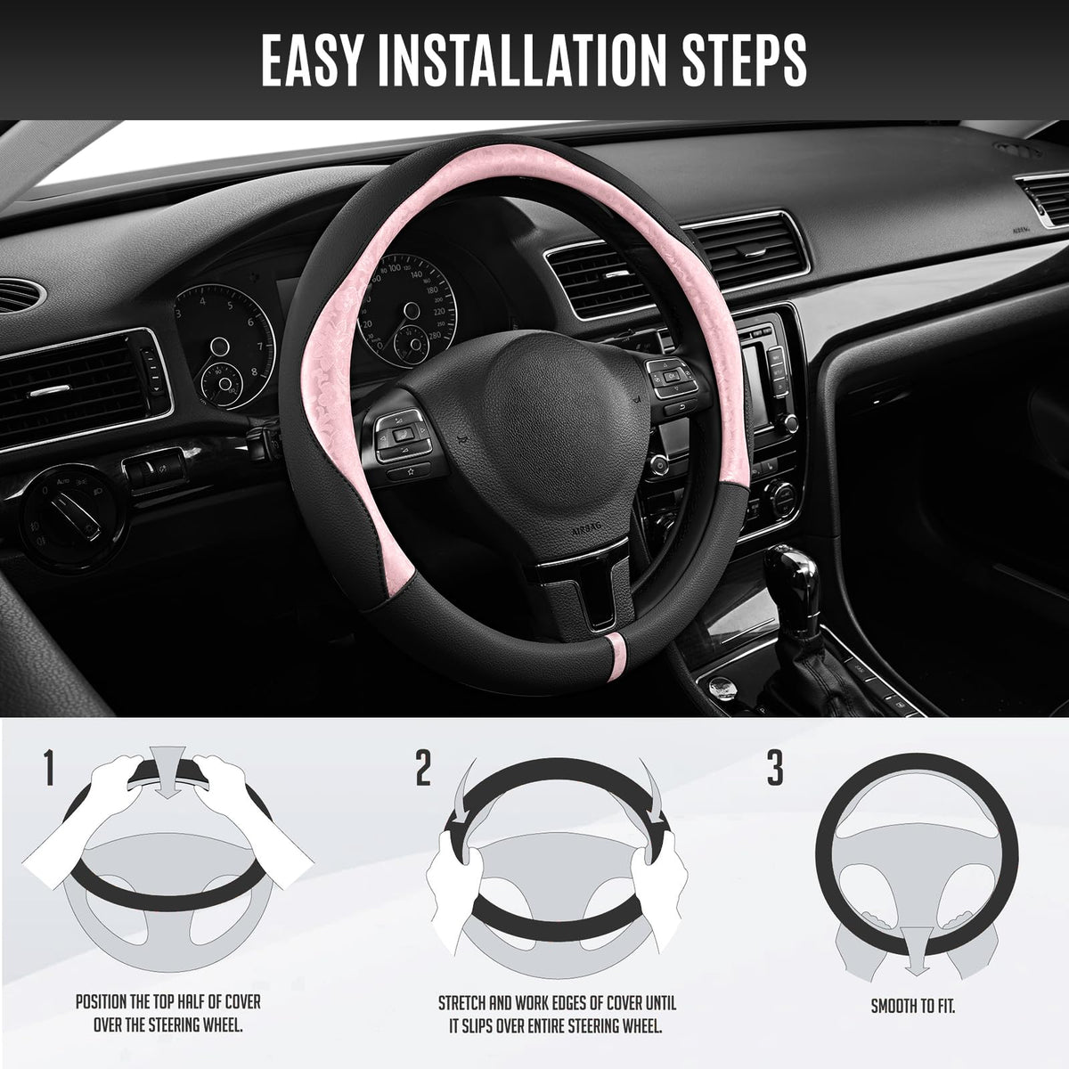 PIC AUTO lifestyle image inside a car showing how the cover enhances cabin aesthetics